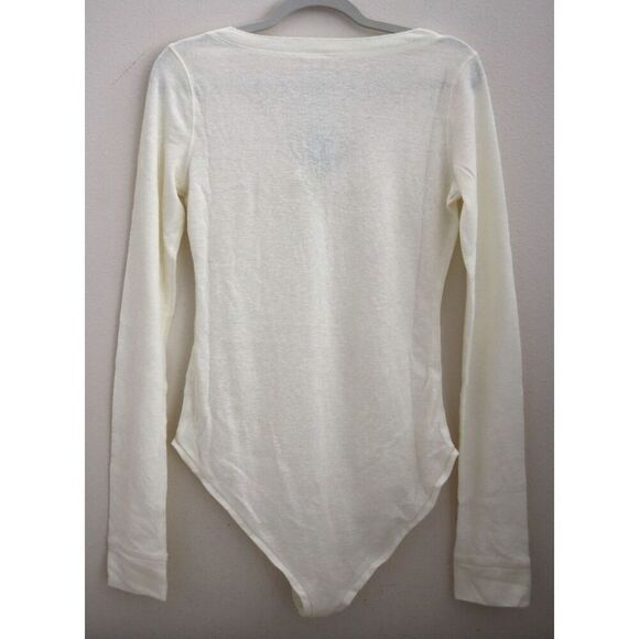 Intimately Free People OB1185372 Women's Sz S Ivory Dylan Thermal L/S Bodysuit - Picture 2 of 8